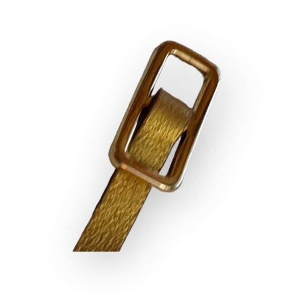 Vintage Women’s Small Gold Leather Slim Studded Belt - Picture 4 of 7